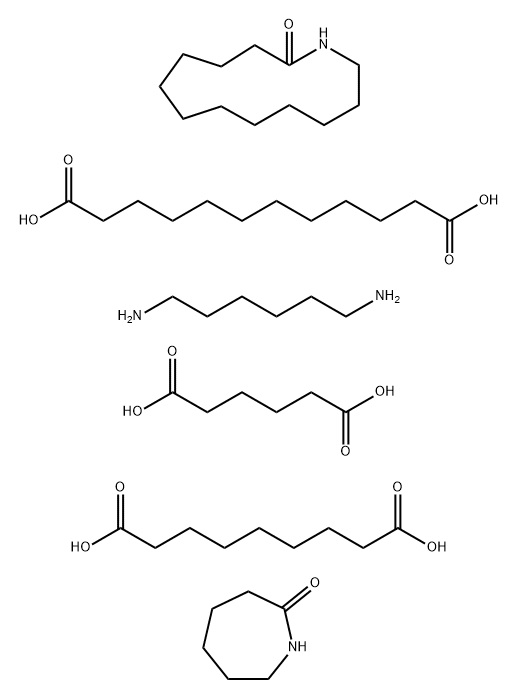 Dodecanedioic acid polymer with azacyclotridecan-2-one, hexahydro-2-H-azepin-2-one, 1,6-hexanediamine, hexanediamine, hexanedioic acid and nonanedioic acid 结构式