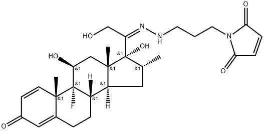 1H-Pyrrole-2,5-dione, 1-[3-[2-[(11β,16α)-9-fluoro-11,17,21-trihydroxy-16-methyl-3-oxopregna-1,4-dien-20-ylidene]hydrazinyl]propyl]- Structure