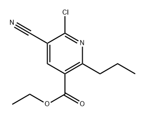 Ethyl 6-chloro-5-cyano-2-propylnicotinate 化学構造式
