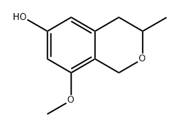 1H-2-Benzopyran-6-ol, 3,4-dihydro-8-methoxy-3-methyl-, (-)- Struktur
