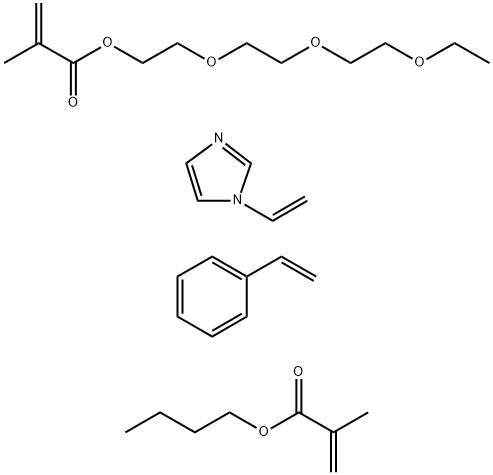 2-Propenoic acid, 2-methyl-, butyl ester, polymer with ethenylbenzene, 1-ethenyl-1H-imidazole and 2-2-(2-ethoxyethoxy)ethoxyethyl 2-methyl-2-propenoate 结构式