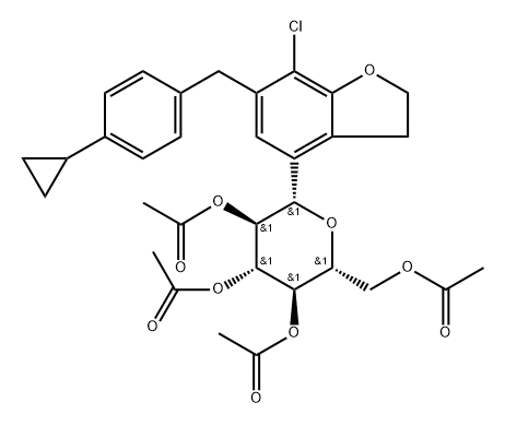 1627564-45-7 (2R,3R,4R,5S,6S)-2-(ACETOXYMETHYL)-6-(7-CHLORO-6-(4-CYCLOPROPYLBENZYL)-2,3-DIHYDROBENZOFURAN-4-YL)TE