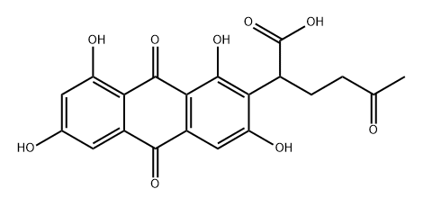 2-Anthraceneacetic acid, 9,10-dihydro-1,3,6,8-tetrahydroxy-9,10-dioxo-α-(3-oxobutyl)-,162797-34-4,结构式