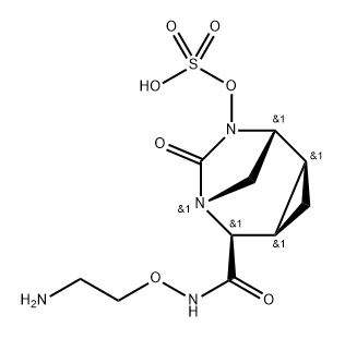 (1R,2S,4R,5R,6R)-N-(2-Aminoethoxy)-7-oxo-8- (sulfooxy)-6,8-diazatricyclo[4.2.1.0 ]nonane5-carboxamide Structure