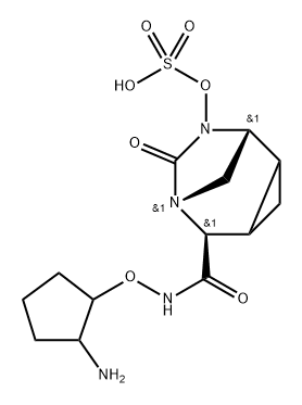 (1R,5S,6R)-N-[(2-AMINOCYCLOPENTYL)OXY]-7- OXO-8-(SULFOOXY)-6,8-DIAZATRICYCLO[4.2.1.0 ] NONANE-5-CARB 结构式