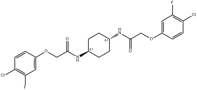 Acetamide, N,N'-trans-1,4-cyclohexanediylbis[2-(4-chloro-3-fluorophenoxy)- Structure