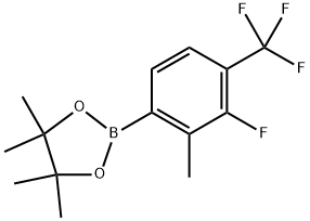 2-(3-氟-2-甲基-4-(三氟甲基)苯基)-4,4,5,5-四甲基-1,3,2-二氧硼杂环戊烷 结构式