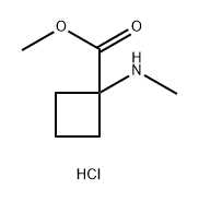 Cyclobutanecarboxylic acid, 1-(methylamino)-, methyl ester, hydrochloride (1:1) Struktur