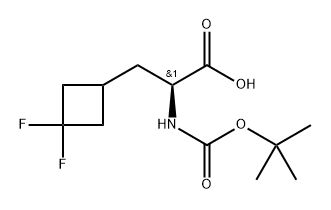 Cyclobutanepropanoic acid, α-[[(1,1-dimethylethoxy)carbonyl]amino]-3,3-difluoro-, (αS)- Struktur