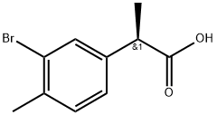 (R)-2-(3-溴-4-甲基苯基)丙酸,1630562-12-7,结构式