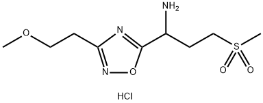 1-[3-(2-methoxyethyl)-1,2,4-oxadiazol-5-yl]-3-(methylsulfonyl)propan-1-amine 结构式