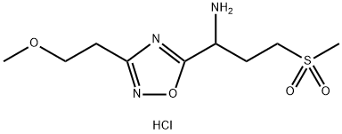 1-[3-(2-methoxyethyl)-1,2,4-oxadiazol-5-yl]-3-(methylsulfonyl)propan-1-amine 化学構造式