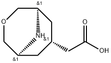 (7-exo)-3-Oxa-9-azabicyclo[3.3.1]nonane-7-acetic acid Struktur