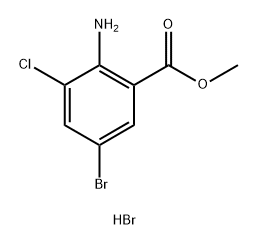 Benzoic acid, 2-amino-5-bromo-3-chloro-, methyl ester, hydrobromide (1:1) Struktur