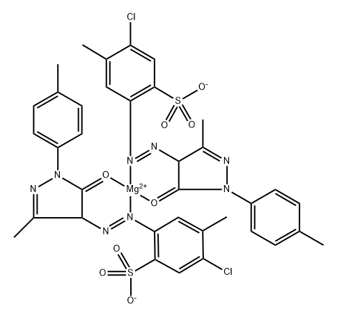 Magnesium, bis5-chloro-2-4,5-dihydro-3-methyl-1-(4-methylphenyl)-5-(oxo-.kappa.O)-1H-pyrazol-4-ylazo-.kappa.N1-4-methylbenzenesulfonato-, (T-4)- Struktur