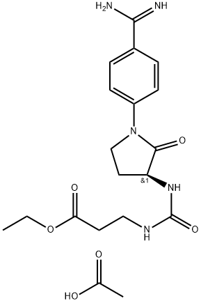 β-Alanine, N-[[[(3S)-1-[4-(aminoiminomethyl)phenyl]-2-oxo-3-pyrrolidinyl]amino]carbonyl]-, ethyl ester, monoacetate (9CI) 结构式