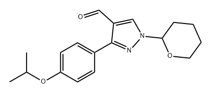 3-(4-异丙氧基-苯基)-1-(四氢-吡喃-2-基)-1H-吡唑-4-甲醛 结构式