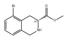(R)-Methyl 5-bromo-1,2,3,4-tetrahydroisoquinoline-3-carboxylate 化学構造式