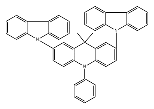 2,7-Di-9H-carbazol-9-yl-9,10-dihydro-9,9-dimethyl-10-phenylacridine,1639425-16-3,结构式