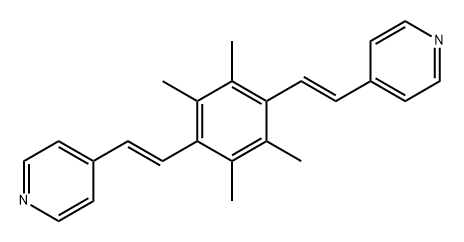 4,4'-((1E,1'E)-(2,3,5,6-四甲基-1,4-亚苯基)双(乙烯-2,1-二基))联吡啶,1640127-63-4,结构式