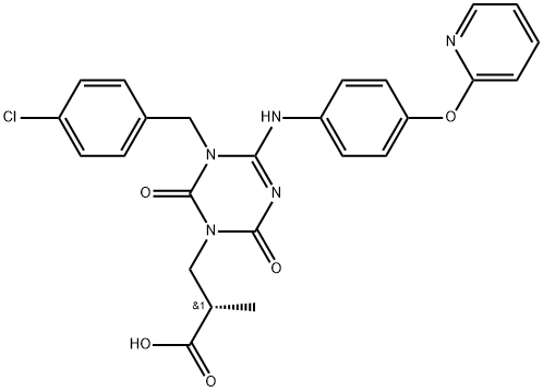 1,3,5-Triazine-1(2H)-propanoic acid, 3-[(4-chlorophenyl)methyl]-3,6-dihydro-α-methyl-2,6-dioxo-4-[[4-(2-pyridinyloxy)phenyl]amino]-, (αS)-|化合物(E/Z)-SIVOPIXANT
