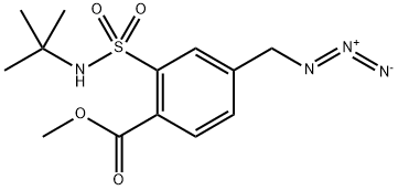 Benzoic acid, 4-(azidomethyl)-2-[[(1,1-dimethylethyl)amino]sulfonyl]-, methyl ester Structure