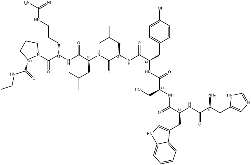(DES-PYR1,DES-GLY10,D-LEU6,PRO-NHET9)-LHRH 结构式
