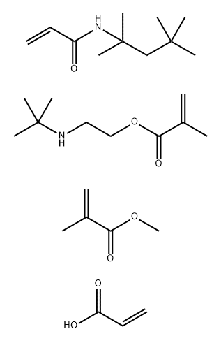 2-Propenoic acid, 2-methyl-, 2-(1,1-dimethylethyl)aminoethyl ester, polymer with methyl 2-methyl-2-propenoate, 2-propenoic acid and N-(1,1,3,3-tetramethylbutyl)-2-propenamide|