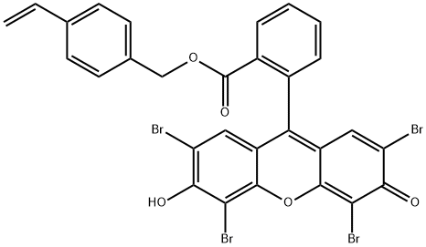 2-(2,4,5,7-四溴-6-羟基-3-氧代-3H-氧杂蒽-9-基)苯甲酸-(4-乙烯基苯基)甲基酯, 1643390-62-8, 结构式