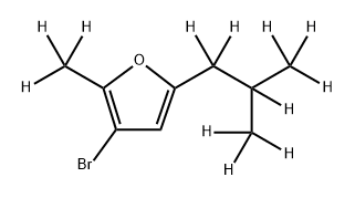 3-Bromo-[2-methyl-5-(iso-butyl)-d12]-furan 结构式