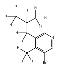 3-Bromo-[4-methyl-5-(iso-butyl)-d12]-pyridine Struktur
