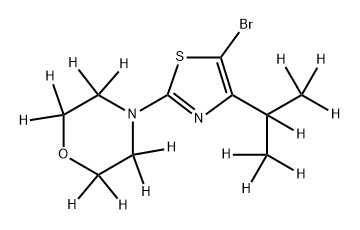 5-Brom-[4-(iso-propyl)-2-morpholino-d15]-thiazole Struktur