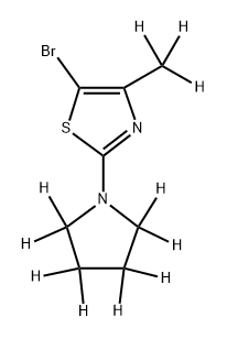 5-Bromo-(4-methyl-2-pyrrolidino-d11)-thiazole Struktur