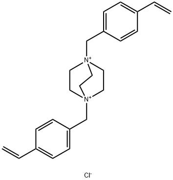 1,4-bis[(4-ethenylphenyl)methyl]-1,4-diazoniabicyclo[2.2.2]octane   chloride (1:2) Structure