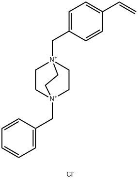 1-[(4-ethenylphenyl)methyl]-4-(phenylmethyl)-1,4-diazoniabicyclo[2.2.2]octane,chloride (1:2) Structure