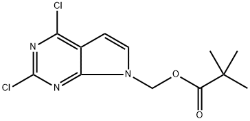 (2,4-Dichloro-7H-pyrrolo[2,3-d]pyrimidin-7-yl)methyl pivalate Struktur