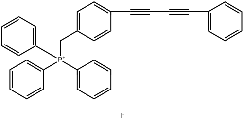 Phosphonium, triphenyl[[4-(4-phenyl-1,3-butadiyn-1-yl)phenyl]methyl]-, iodide (1:1) Structure