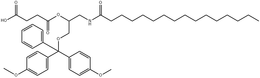 Butanedioic acid, 1-[1-[[bis(4-methoxyphenyl)phenylmethoxy]methyl]-2-[(1-oxohexadecyl)amino]ethyl] ester Structure