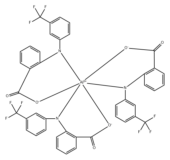 tris[2-[[3-(trifluoromethyl)phenyl]amino]benzoato-N,O]aluminium 结构式