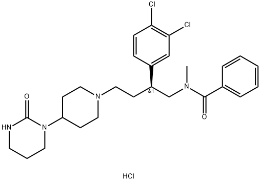 Benzamide, N-[(2S)-2-(3,4-dichlorophenyl)-4-[4-(tetrahydro-2-oxo-1(2H)-pyrimidinyl)-1-piperidinyl]butyl]-N-methyl-, dihydrochloride (9CI) Struktur