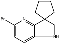 5'-Bromo-1',2'-dihydrospiro[cyclopentane-1,3'-pyrrolo[3,2-b]pyridine 化学構造式