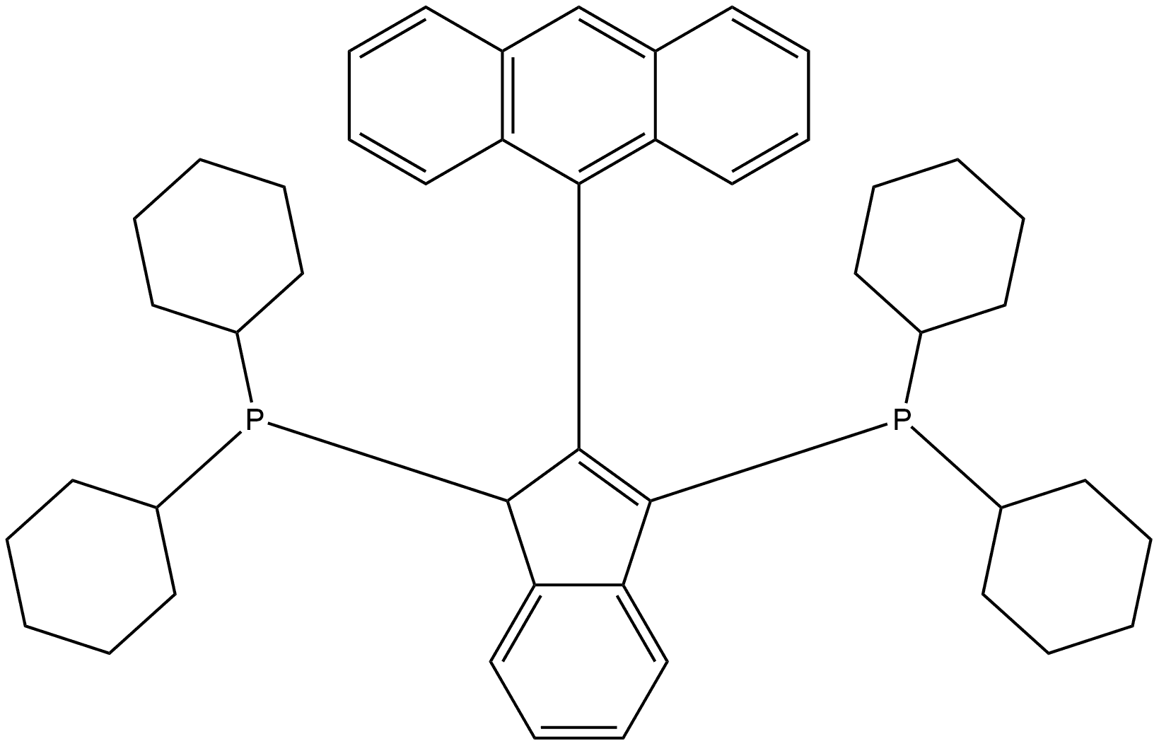 1,1'-[2-(9-anthracenyl)-1H-indene-1,3-diyl]bis[1,1-dicyclohexylPhosphine] Struktur