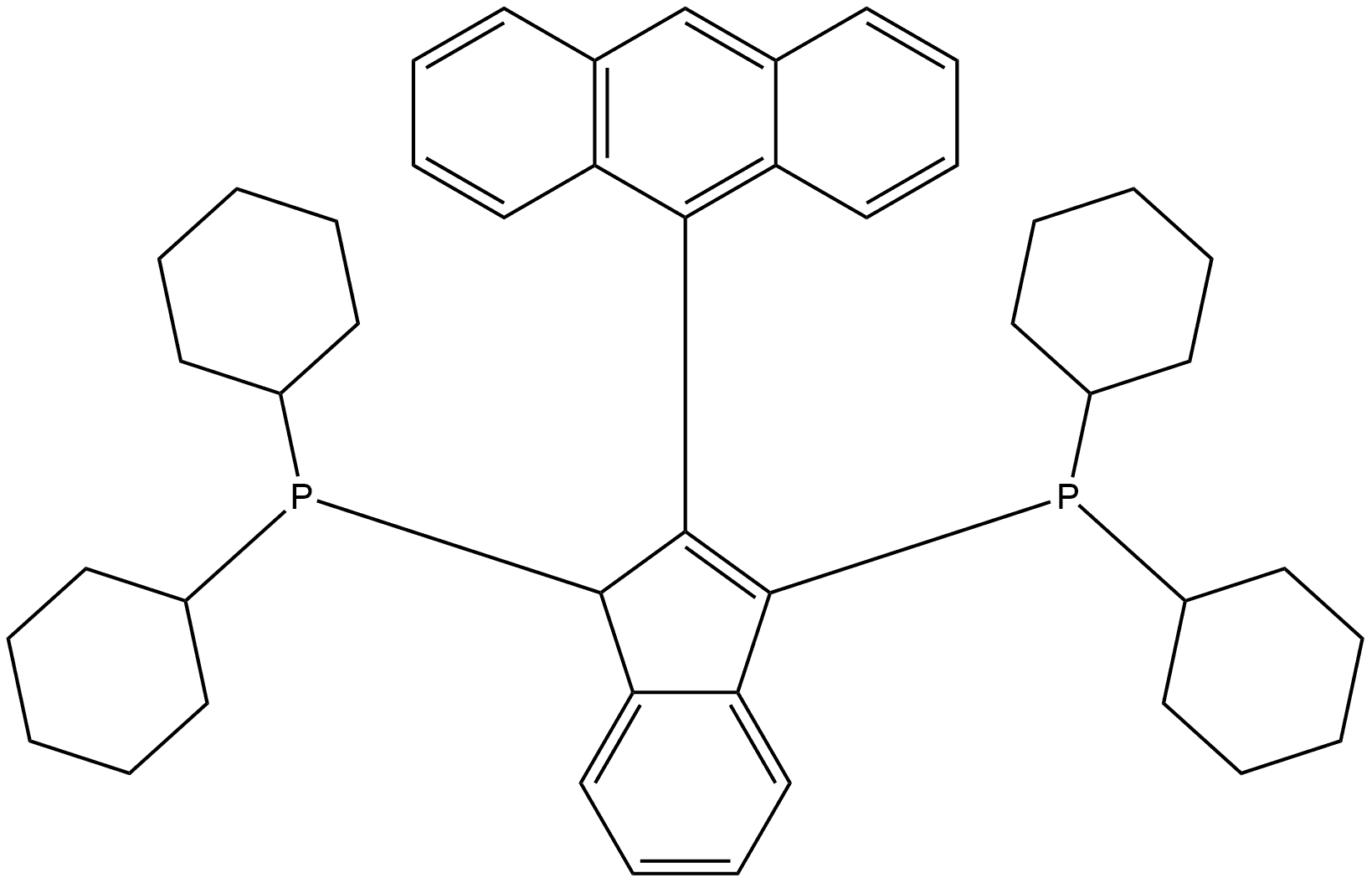 1,1'-[2-(9-anthracenyl)-1H-indene-1,3-diyl]bis[1,1-dicyclohexylPhosphine],1651150-95-6,结构式