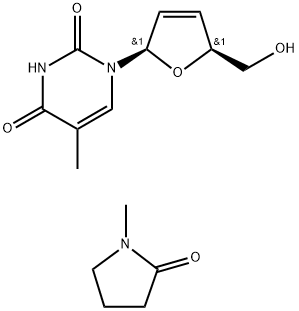 ThyMidine, 2',3'-didehydro-3'-deoxy-, coMpd. with 1-Methyl-2-pyrrolidinone (1:1) (9CI) Struktur