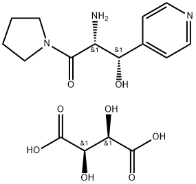 1-Propanone, 2-amino-3-hydroxy-3-(4-pyridinyl)-1-(1-pyrrolidinyl)-, (2R,3S)-, (2R,3R)-2,3-dihydroxybutanedioate (1:1) Structure
