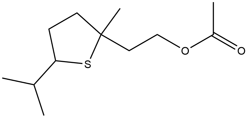 2-Thiopheneethanol, tetrahydro-2-methyl-5-(1-methylethyl)-, 2-acetate,1658479-63-0,结构式