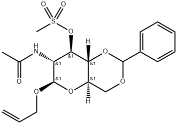 .beta.-D-Glucopyranoside, 2-propenyl 2-(acetylamino)-2-deoxy-4,6-O-(phenylmethylene)-, 3-methanesulfonate,165874-19-1,结构式