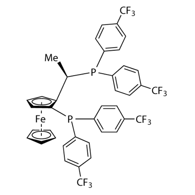 (R)-1-[(S)-2- [双[4-(三氟甲基)苯基]膦基]二茂铁基]乙基双[4-(三氟甲基)苯基]膦 结构式