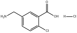 Benzoic acid, 5-(aminomethyl)-2-chloro-, hydrochloride (1:1) Struktur