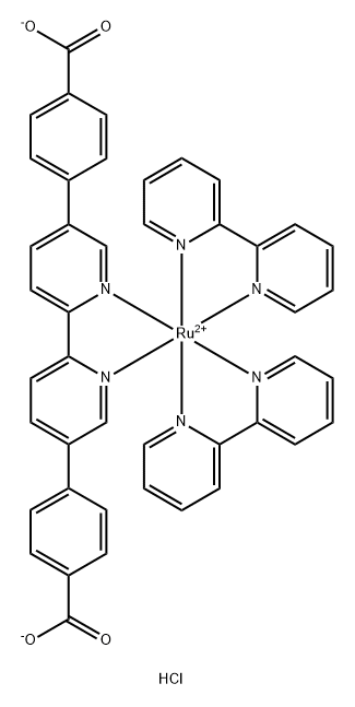 Ruthenium, bis(2,2'-bipyridine-κN1,κN1')[[4,4'-([2,2'-bipyridine]-5,5'-diyl-κN1,κN1')bis[benzoato]](2-)]-, dihydrochloride Structure